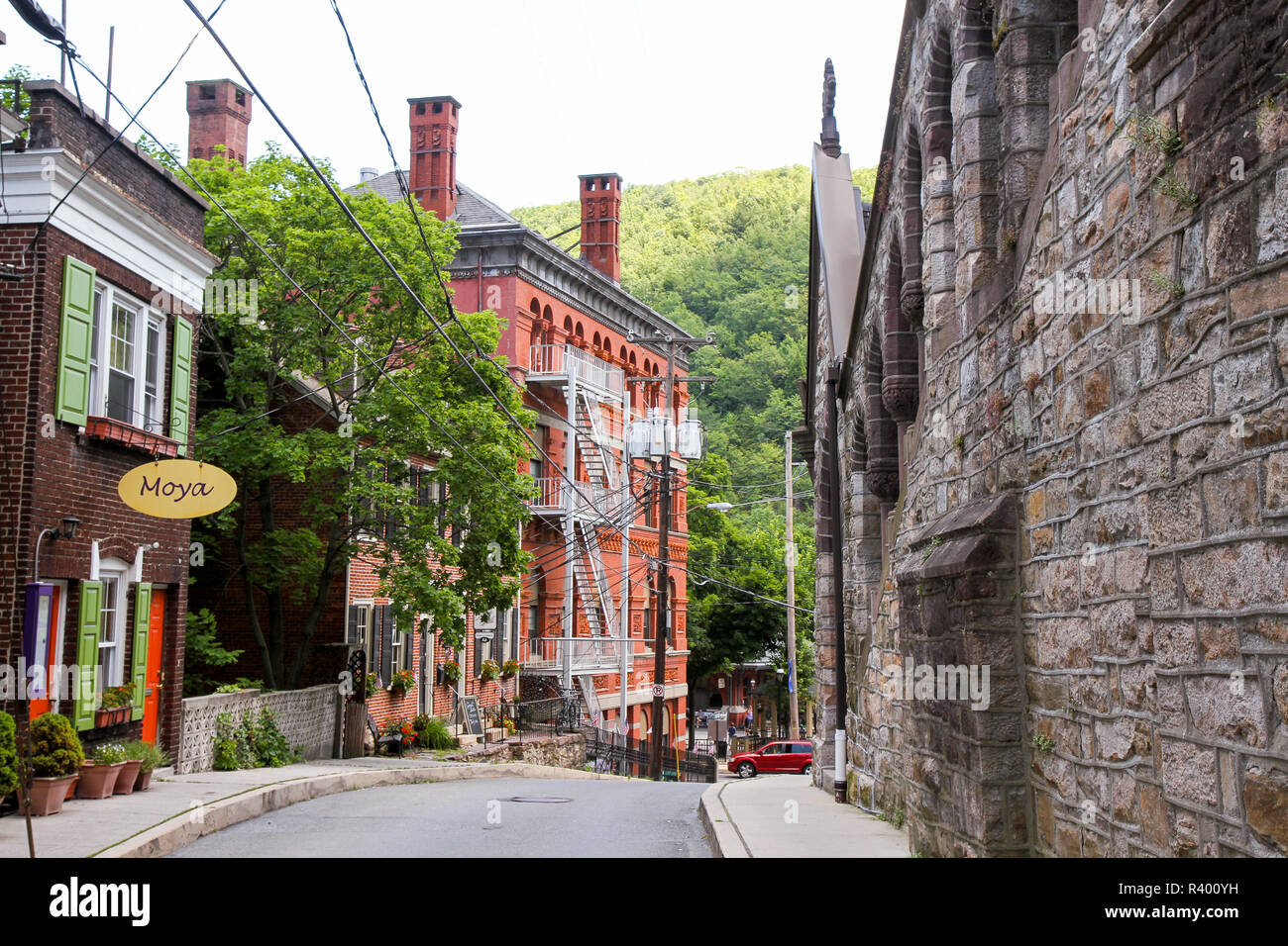 Old Mauch Chunk Historic District, Jim Thorpe, Pennsylvania, Usa Stock