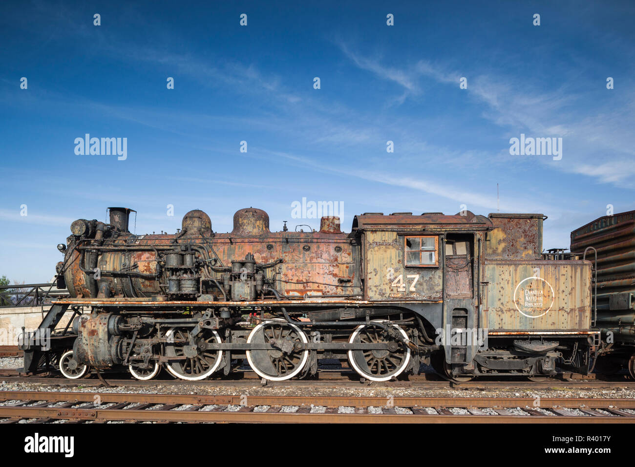 USA, Pennsylvania, Scranton, Steamtown National Historic Site, steam-era locomotive Stock Photo