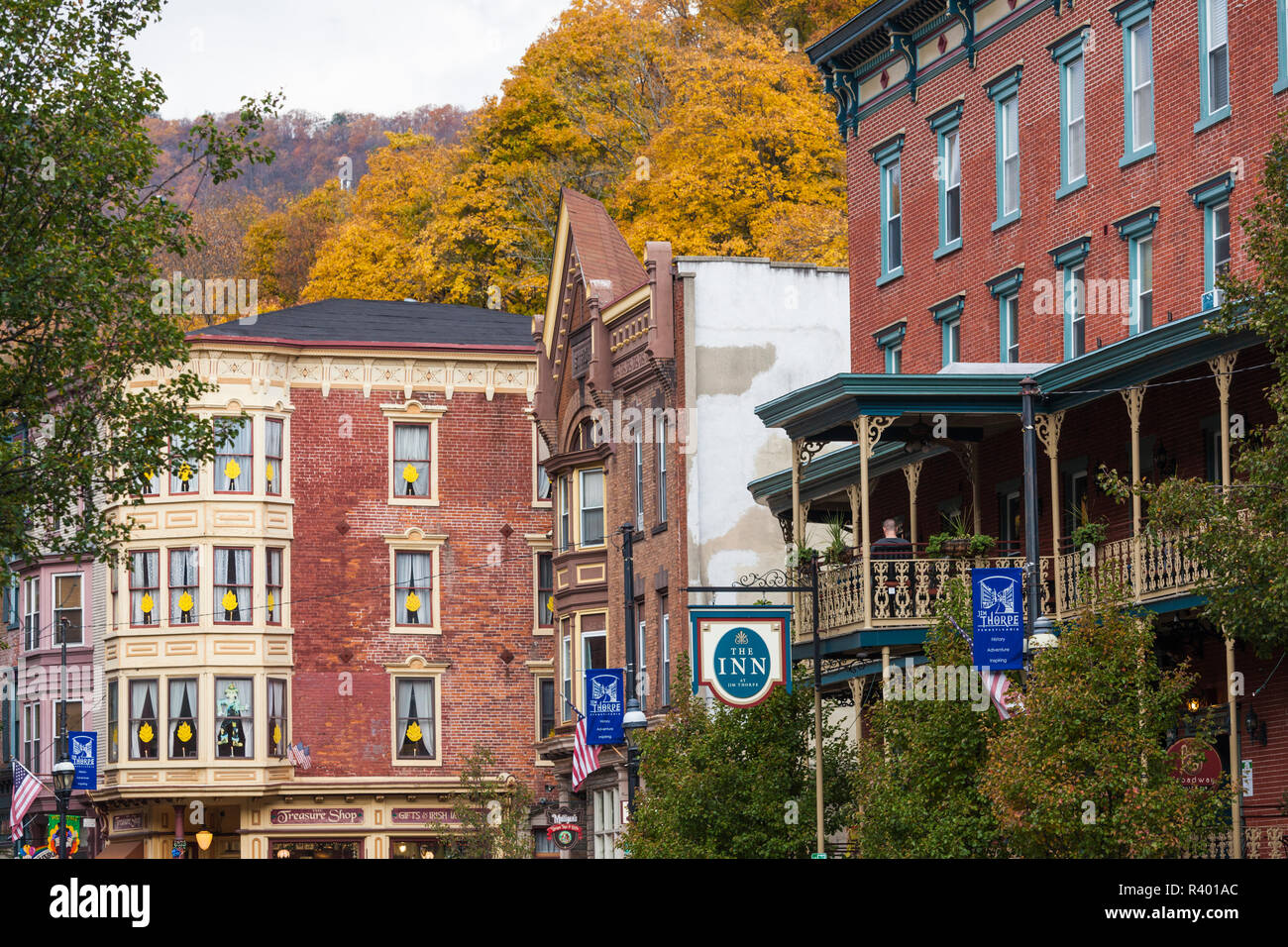 USA, Pennsylvania, Jim Thorpe, town buildings Stock Photo Alamy