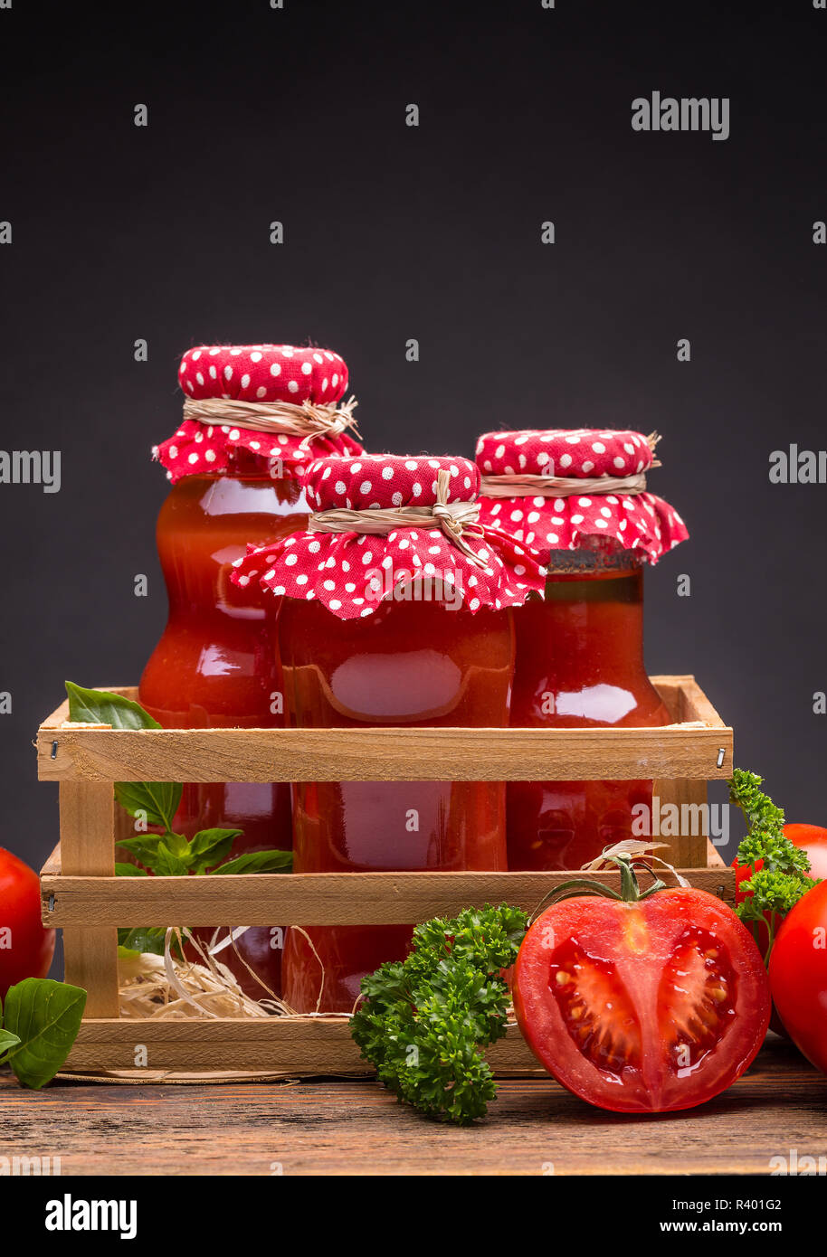 Bottles of tomato juice Stock Photo Alamy