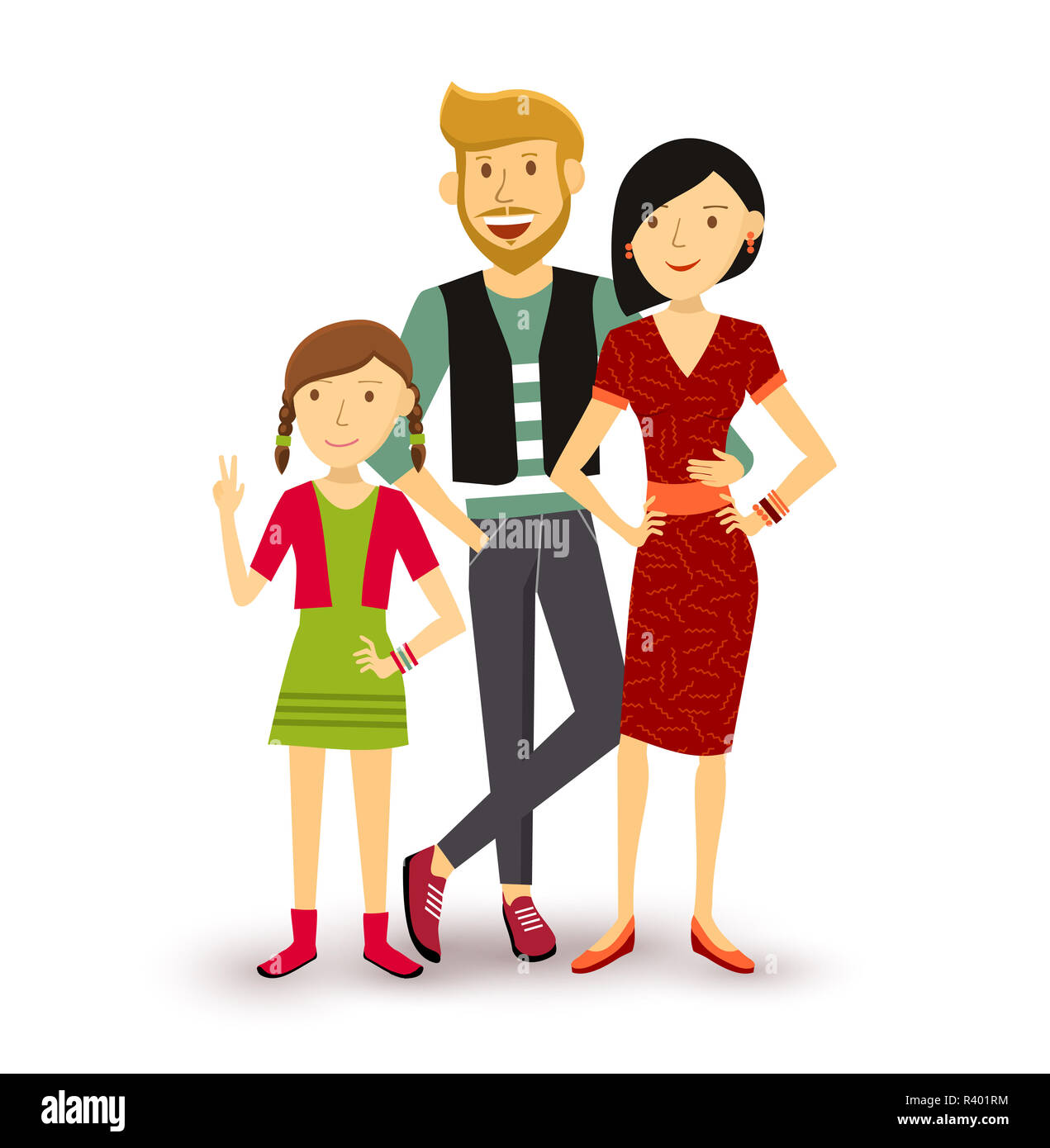 Nuclear family cartoon hi-res stock photography and images - Alamy