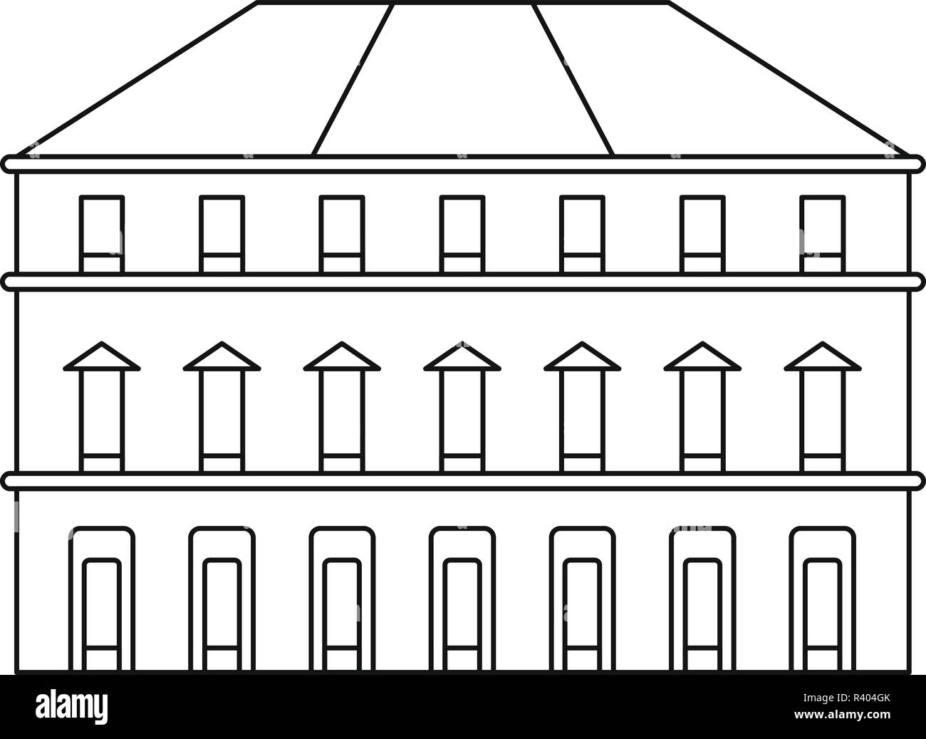 Building icon. Outline illustration of building vector icon for web ...