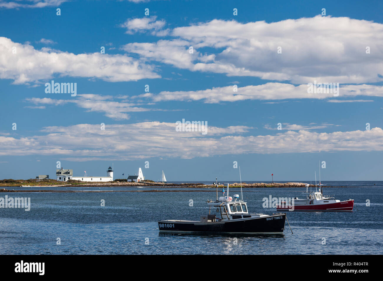 USA, Maine, Cape Porpoise, Goat Island Lighthouse Stock Photo Alamy
