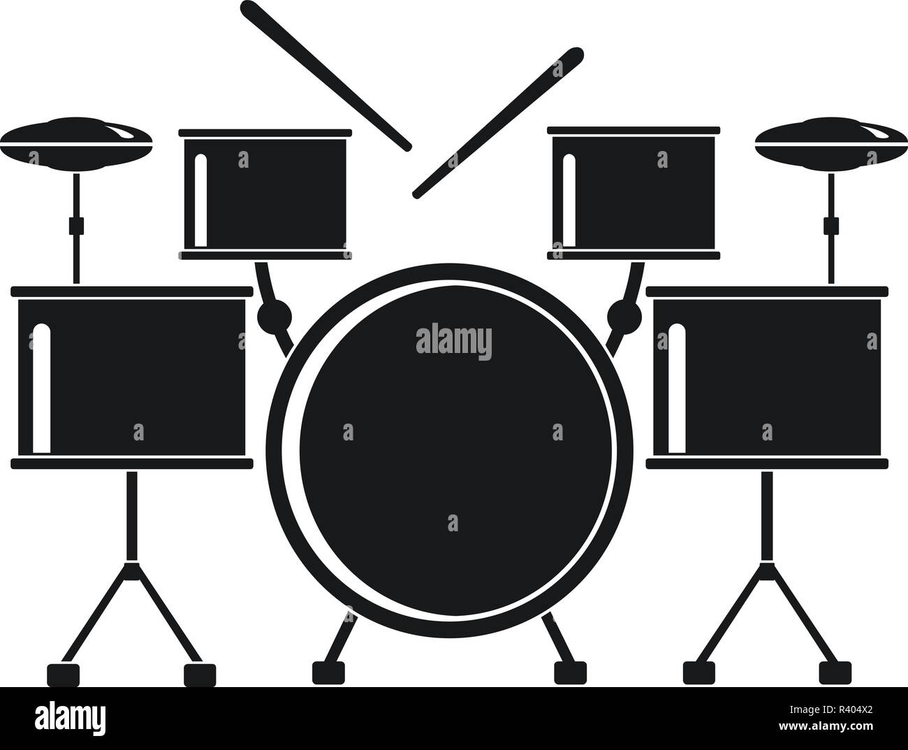 Drums set icon. Simple illustration of drums set vector icon for web