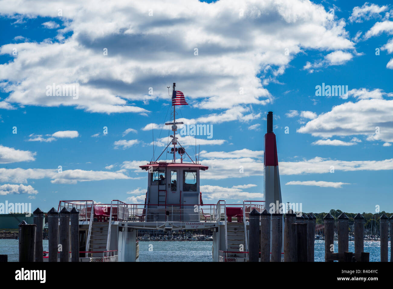 USA, Maine, Portland, Casco Bay, aboard the Peaks Island Ferry Stock