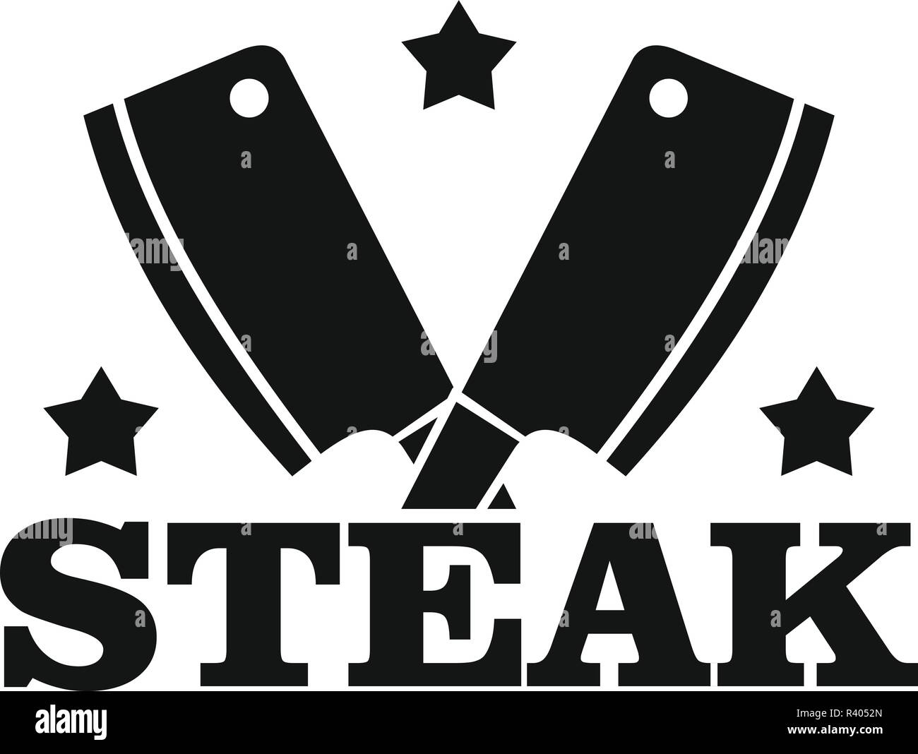 Steak knife logo. Simple illustration of steak knife vector logo for