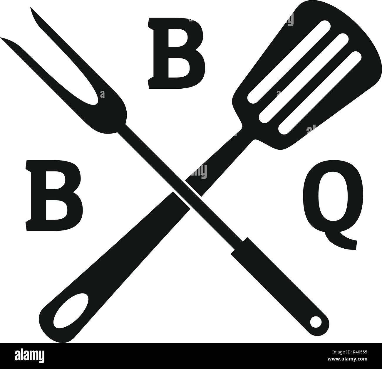 Bbq logo. Simple illustration of bbq vector logo for web design