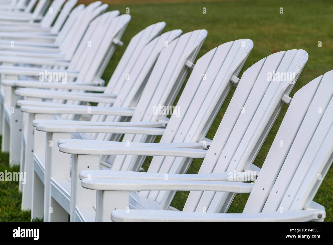 USA, Maine, Kennebunkport, lawn chairs Stock Photo Alamy
