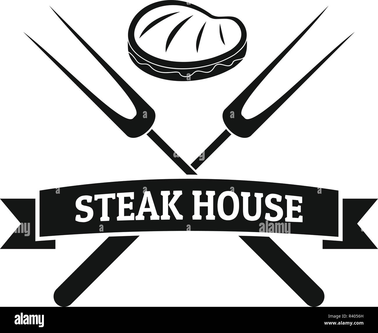 Steak bbq house logo. Simple illustration of steak bbq house vector logo for web design isolated