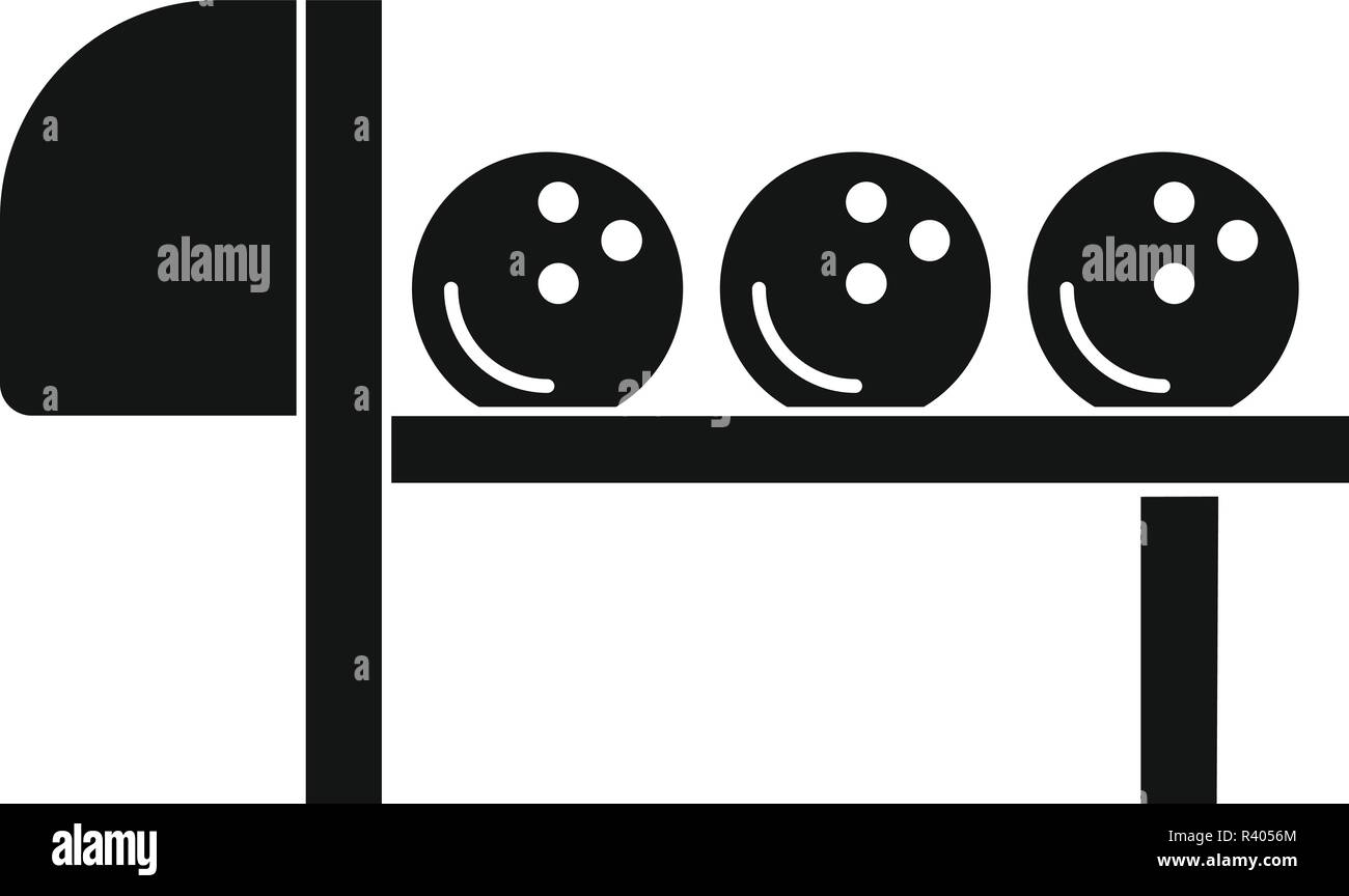 Bowling stand balls icon. Simple illustration of bowling stand balls