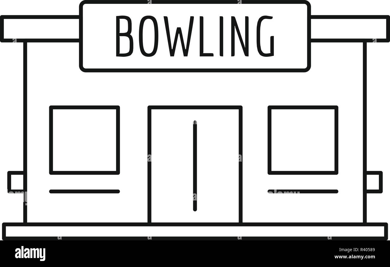 Bowling house icon. Outline bowling house vector icon for web design isolated on white background Stock Vector