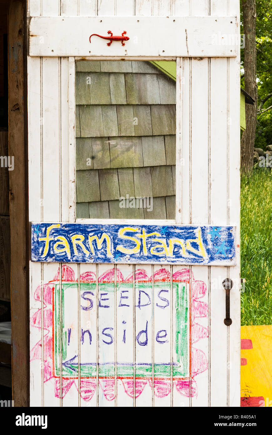 USA, Massachusetts. Martha's Vineyard, West Tisbury, Mermaid Farm Stand sign Stock Photo Alamy
