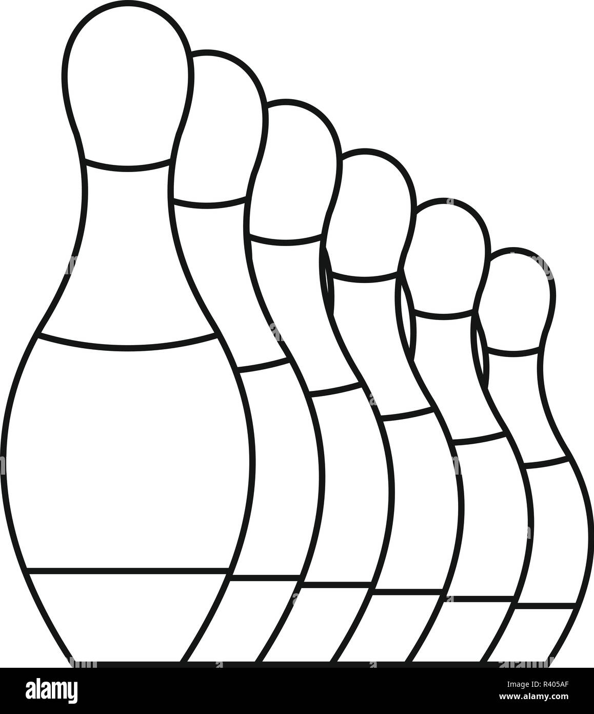 Bowling pins icon. Outline bowling pins vector icon for web design