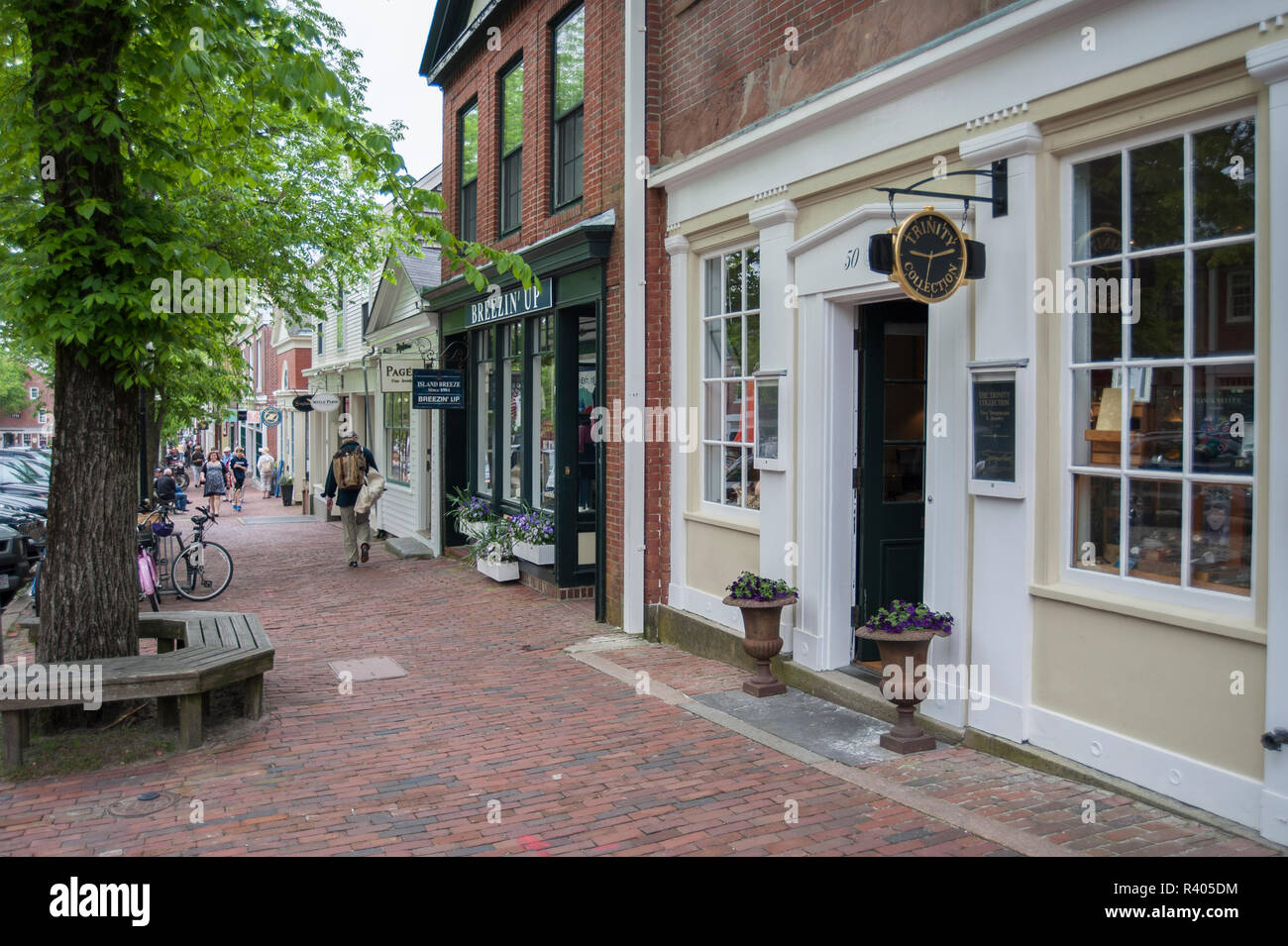 Main St. storefronts, Nantucket, Massachusetts, USA Stock Photo Alamy