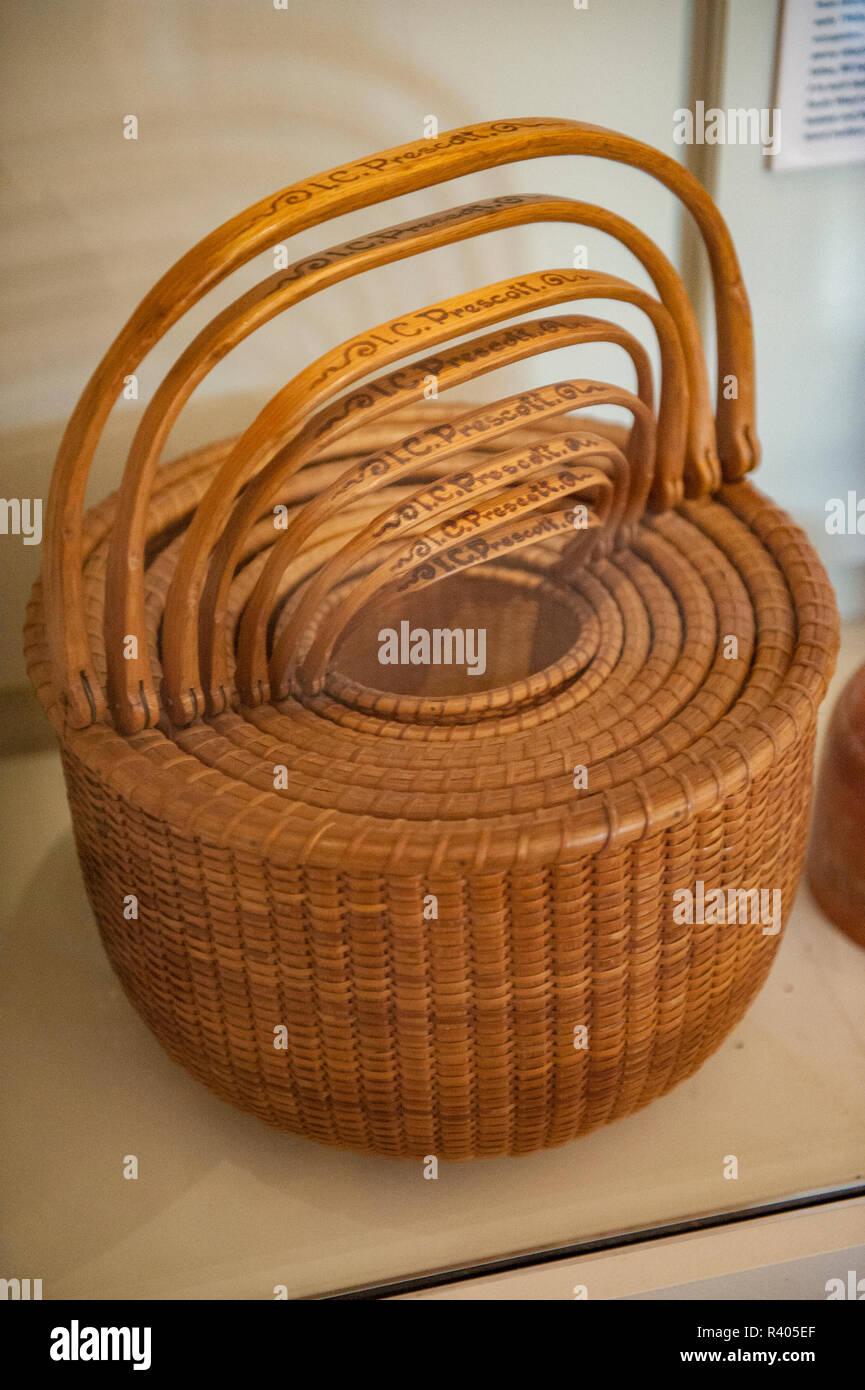 Nantucket baskets, Whaling Museum, Nantucket, Massachusetts, USA Stock