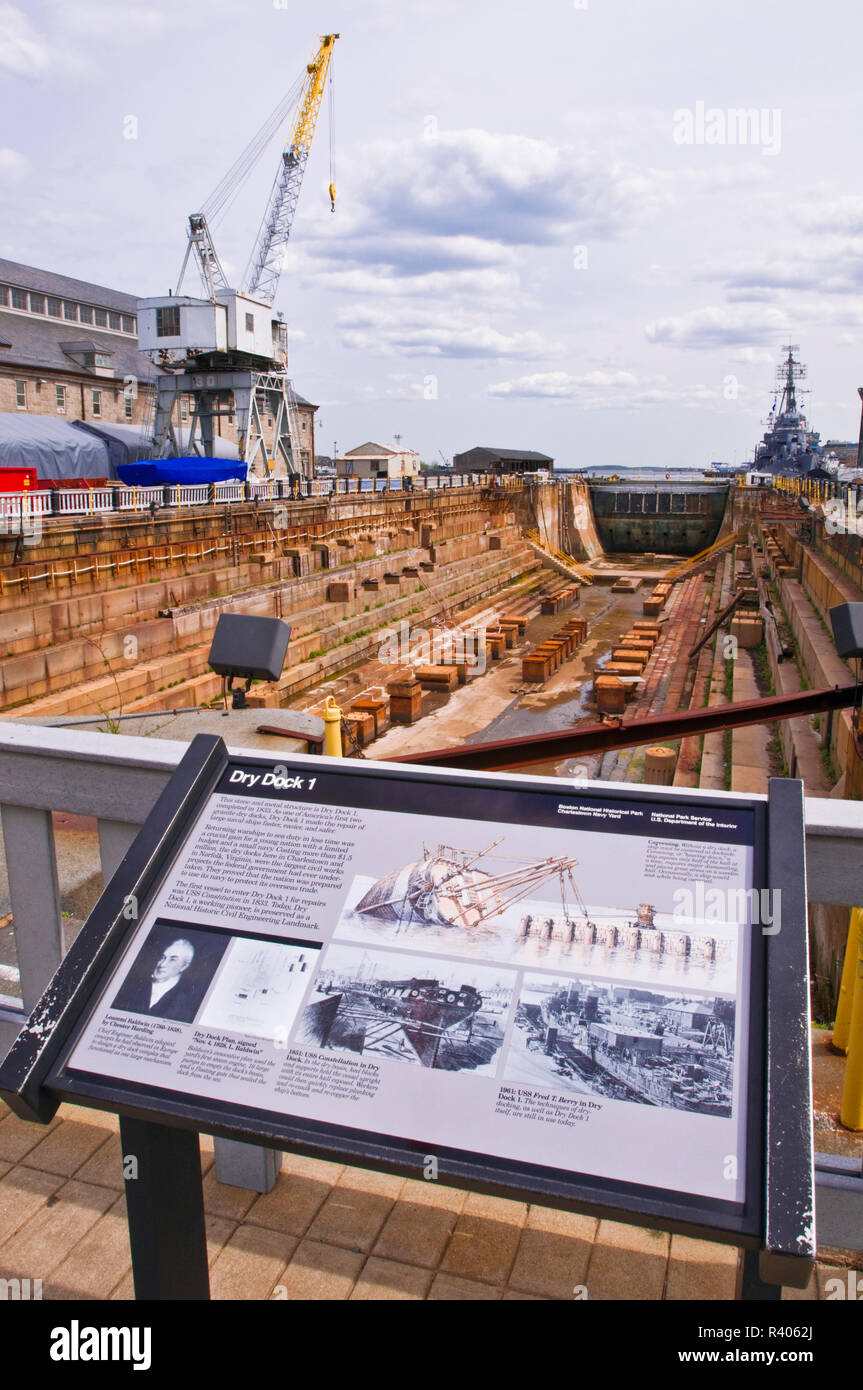 Dry dock at the USS Constitution Museum on the Freedom Trail, Charlestown Navy Yard, Boston