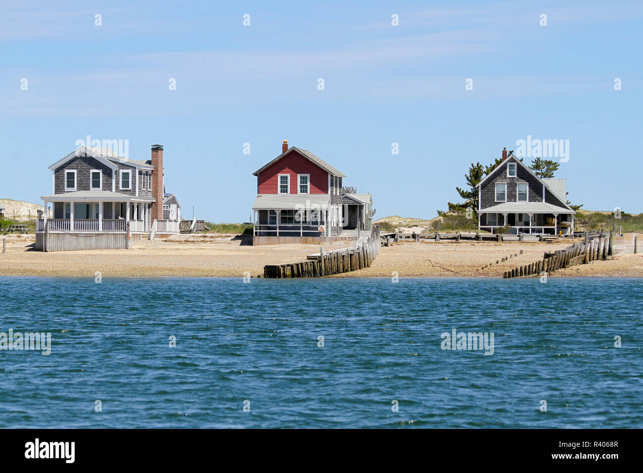 Sandy Neck Colony cottages, Cape Cod, Massachusetts, Usa Stock Photo