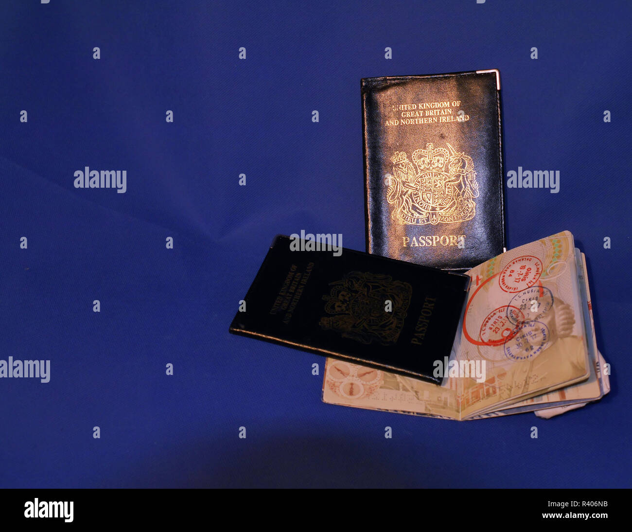 Multiple Passports. A selection of passports and holders showing pages ...