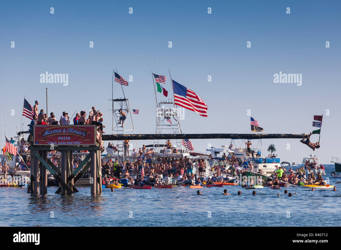 Greasy pole contest hi-res stock photography and images - Alamy