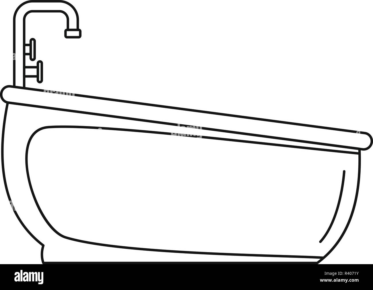 Bathtube water tap icon. Outline bathtube water tap vector icon for web ...