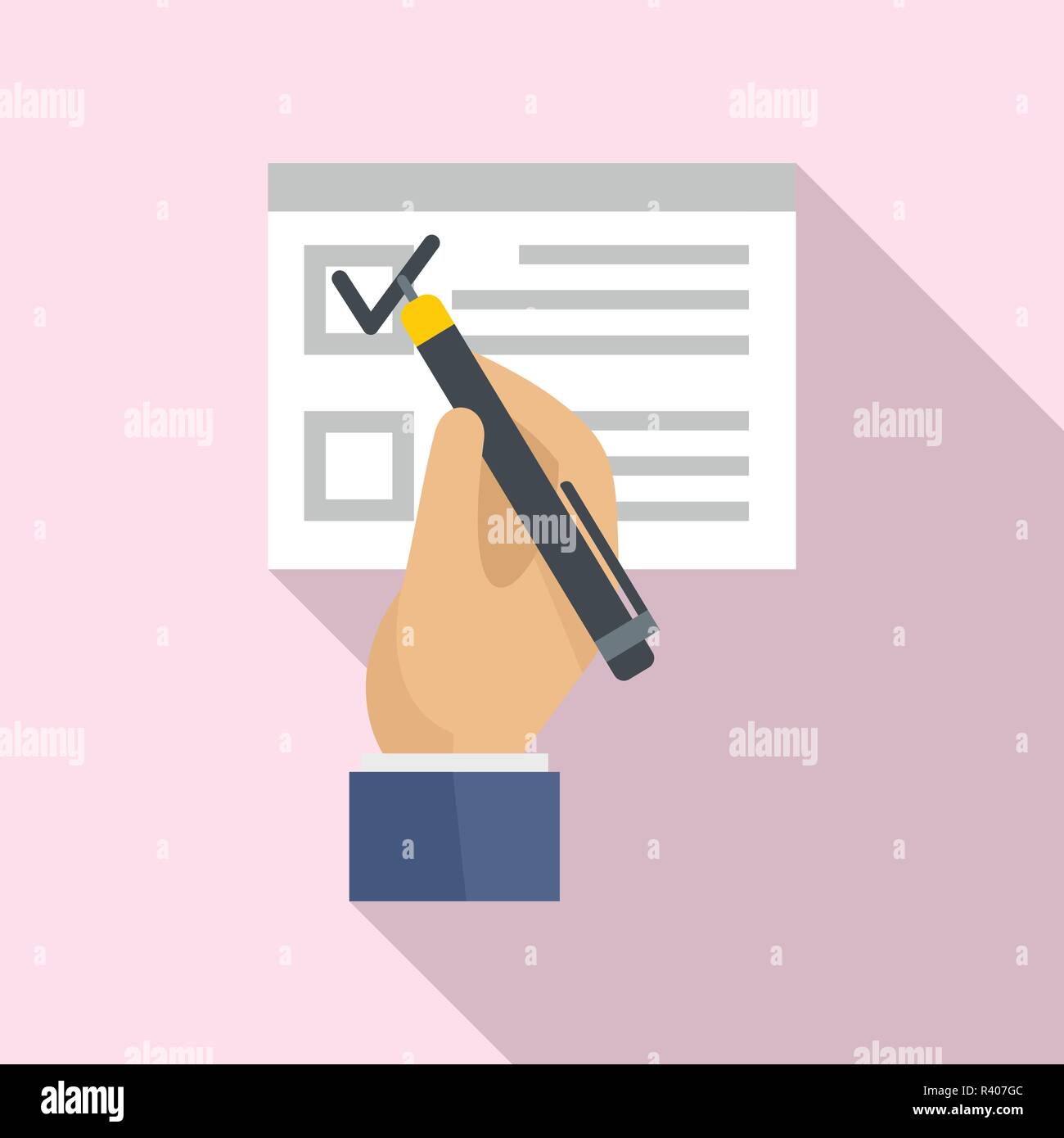 Vote sign on paper icon. Flat illustration of vote sign on paper vector icon for web design Stock Vector