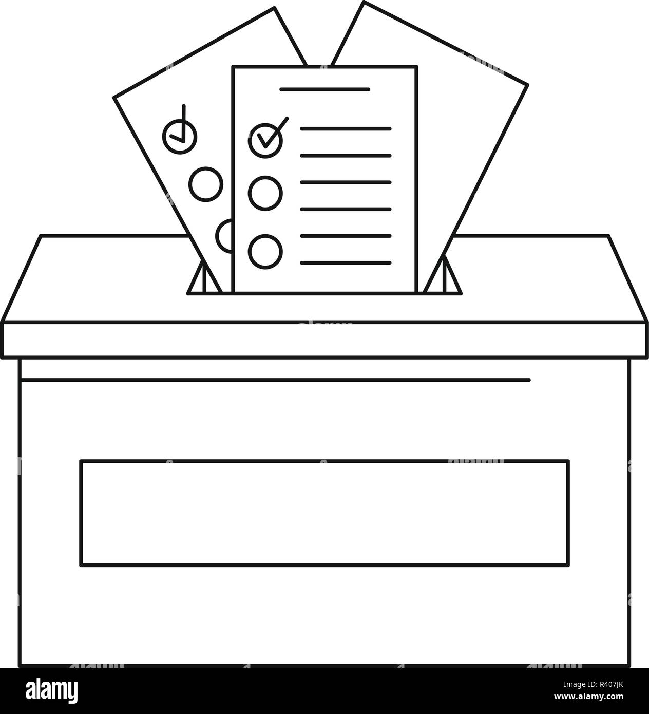 Ballot box icon. Outline ballot box vector icon for web design isolated on white background Stock Vector