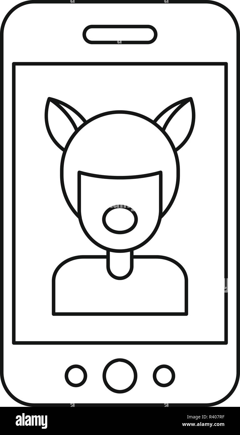 Selfie mask animal icon. Outline selfie mask animal vector icon for web design isolated on white background Stock Vector