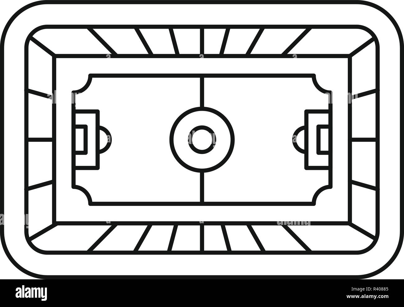 Top soccer field icon. Outline top soccer field vector icon for web ...