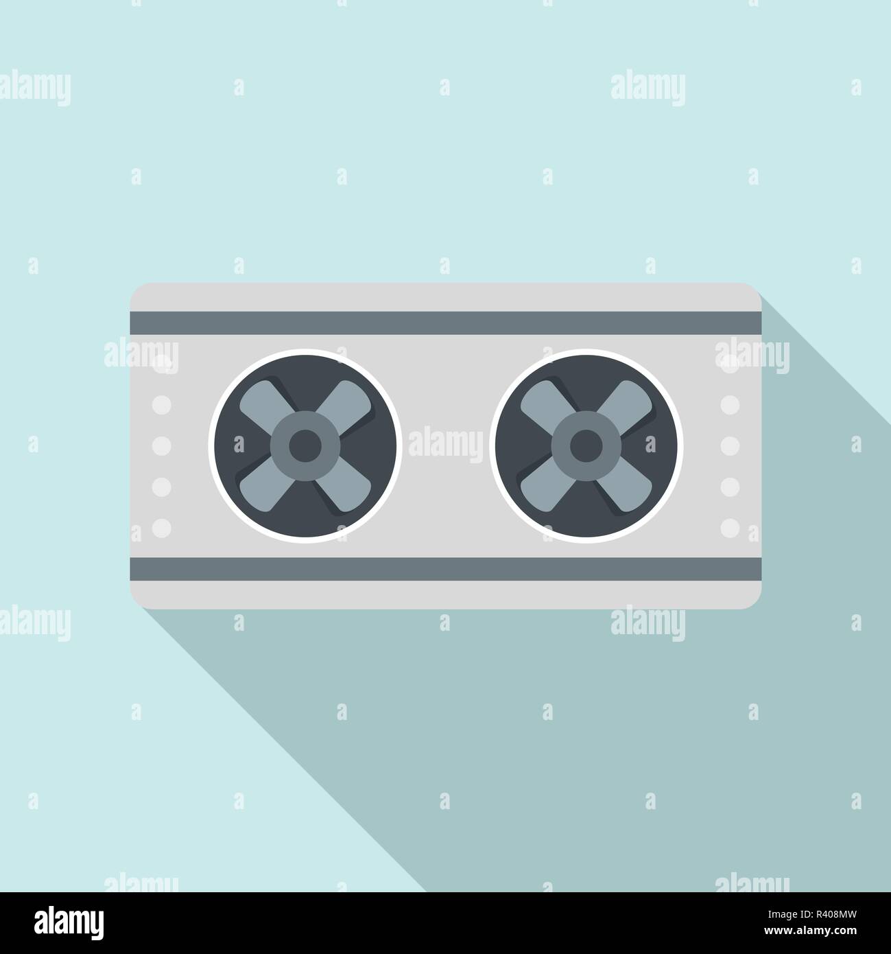 Outside conditioner fans icon. Flat illustration of outside conditioner ...