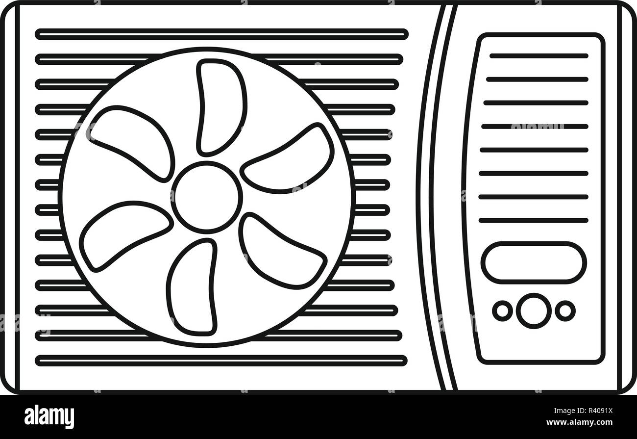 Outdoor air conditioner fan icon. Outline outdoor air conditioner fan vector icon for web design isolated on white background Stock Vector