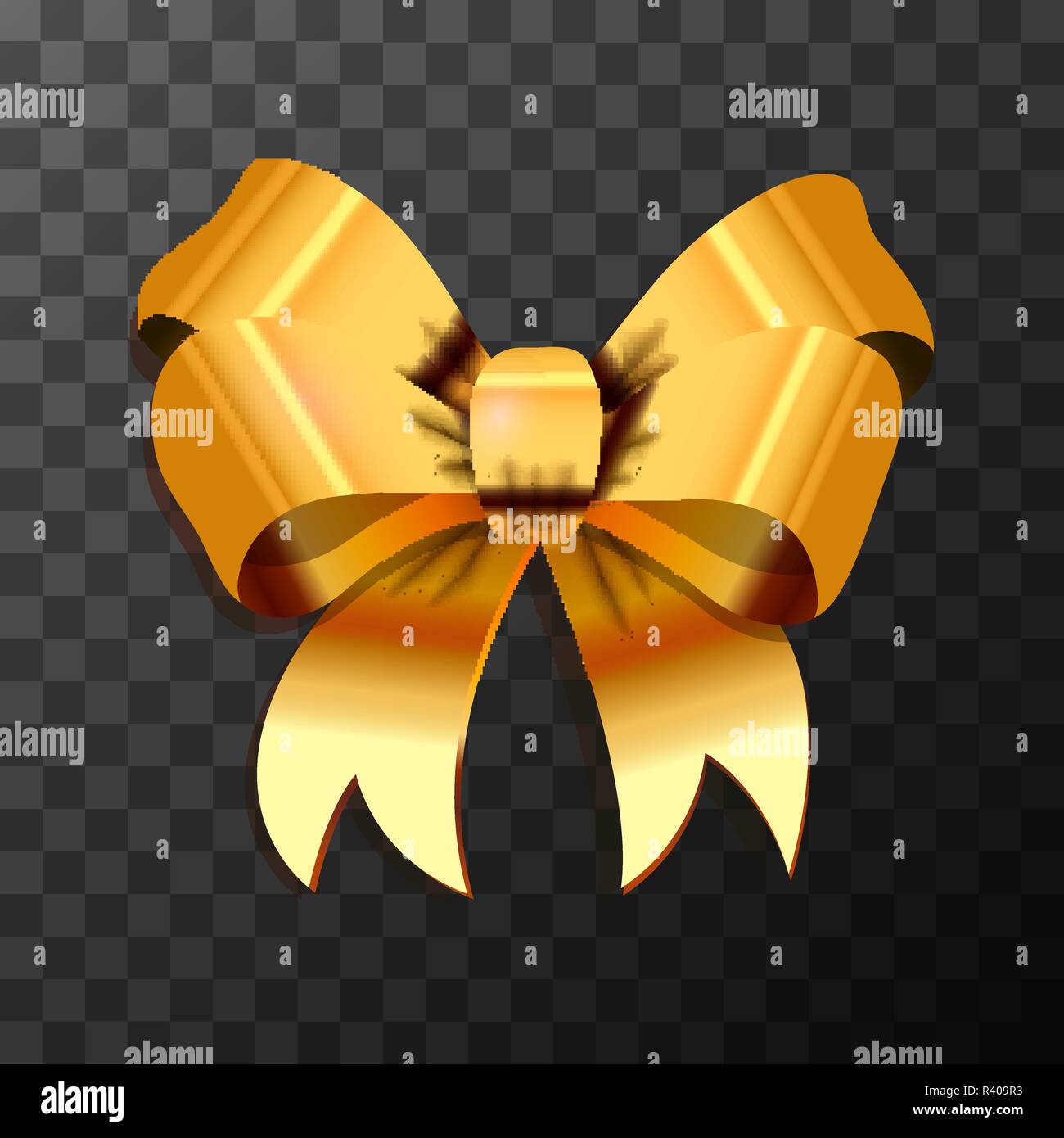 Bright golden bow-knot on transparent background Stock Vector Image ...