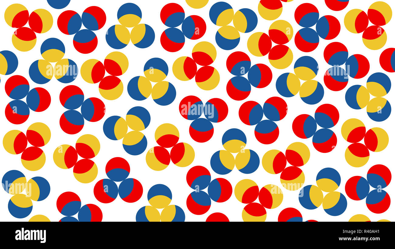 De Stijl imittation pattern with colorful circles. large size background texture Stock Photo