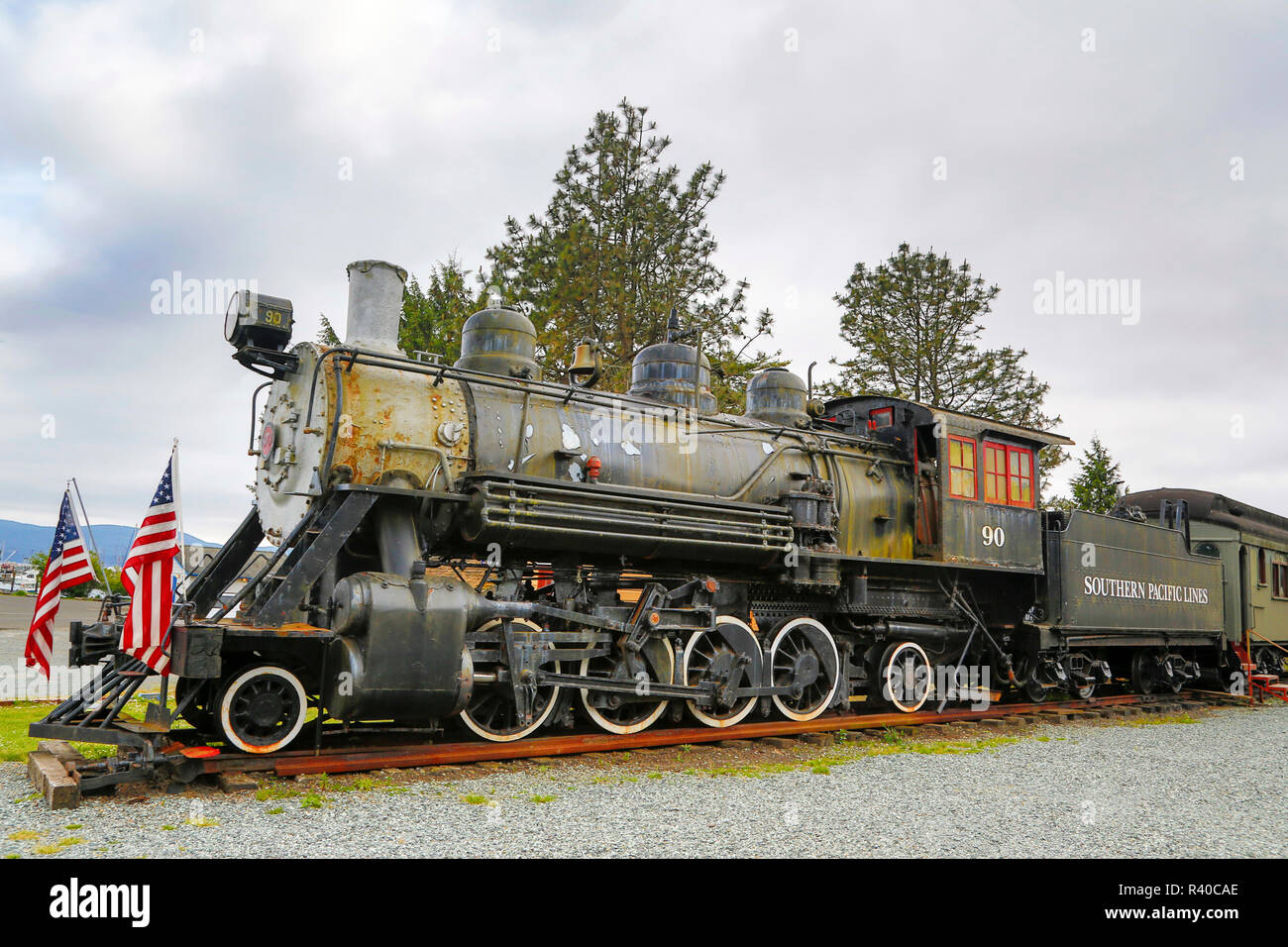 USA, Oregon, Garibaldi, Train Engine Stock Photo Alamy