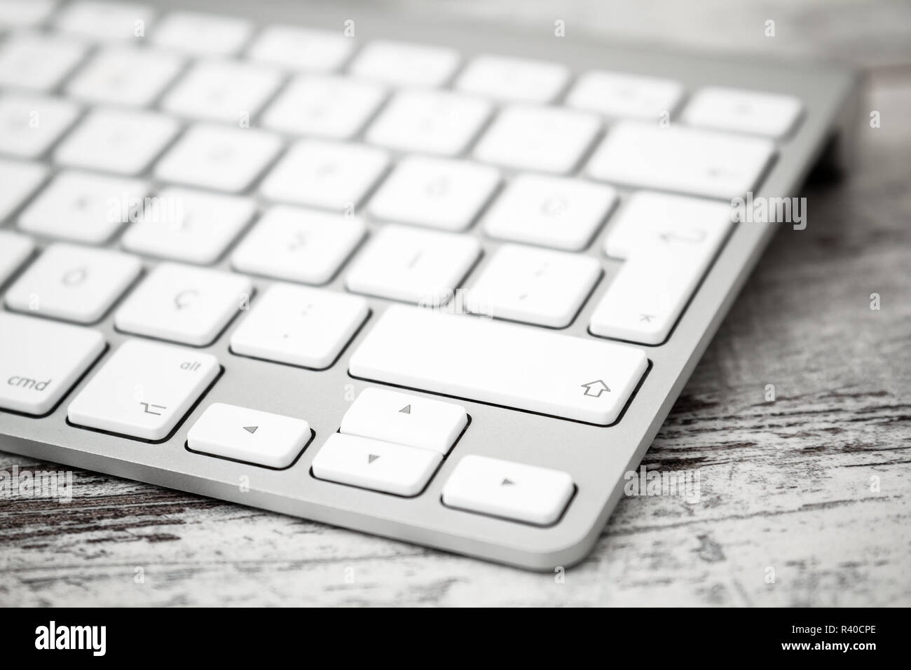 Wireless Modern Computer Keyboard with the Turkish Alphabet Stock Photo