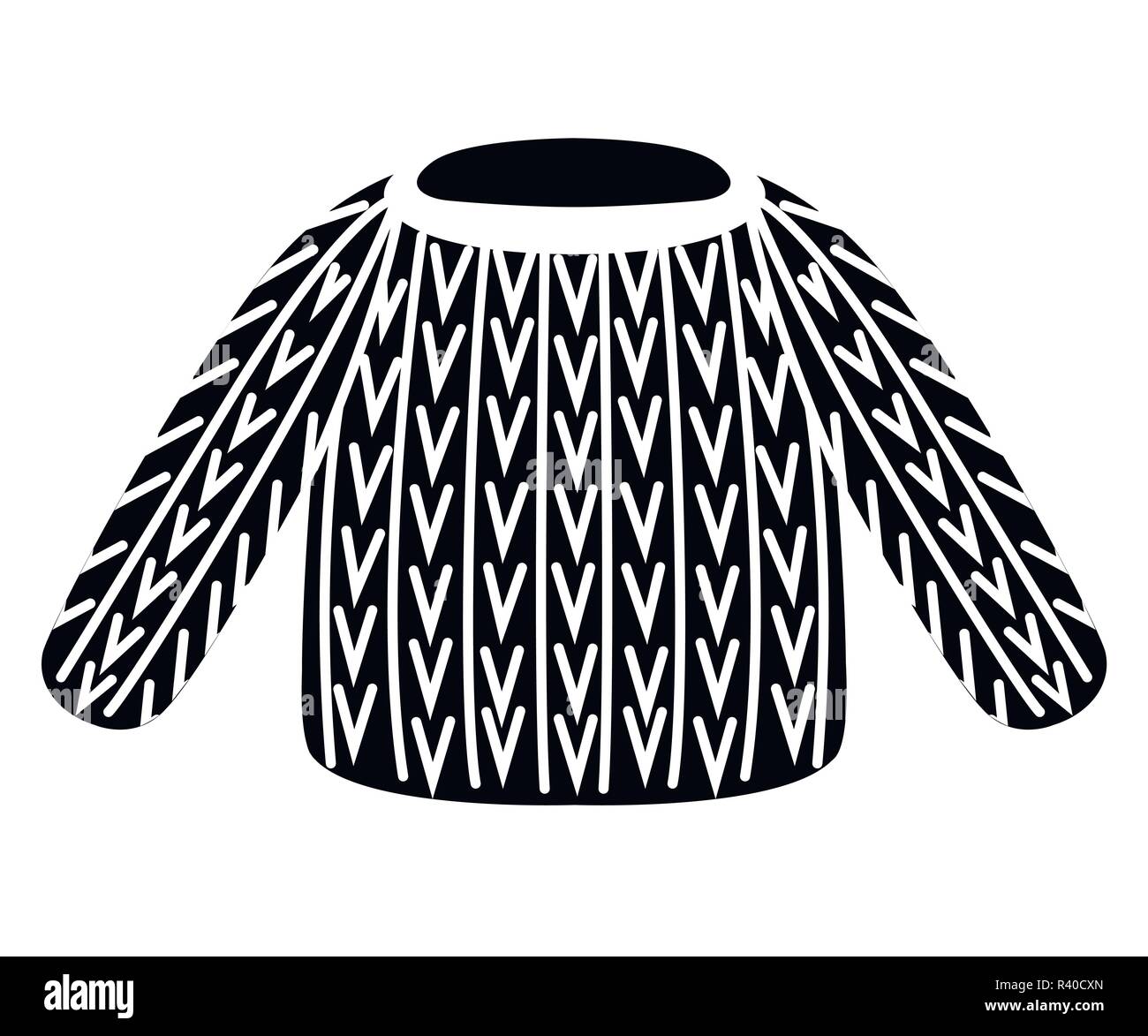 Black and white knit sweater Stock Vector Images - Alamy