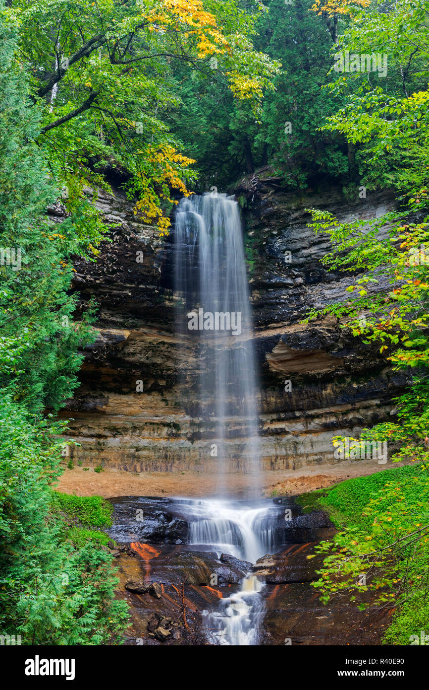 Michigan, Munising. Pictured Rocks National Lakeshore, Munising Falls Stock Photo Alamy