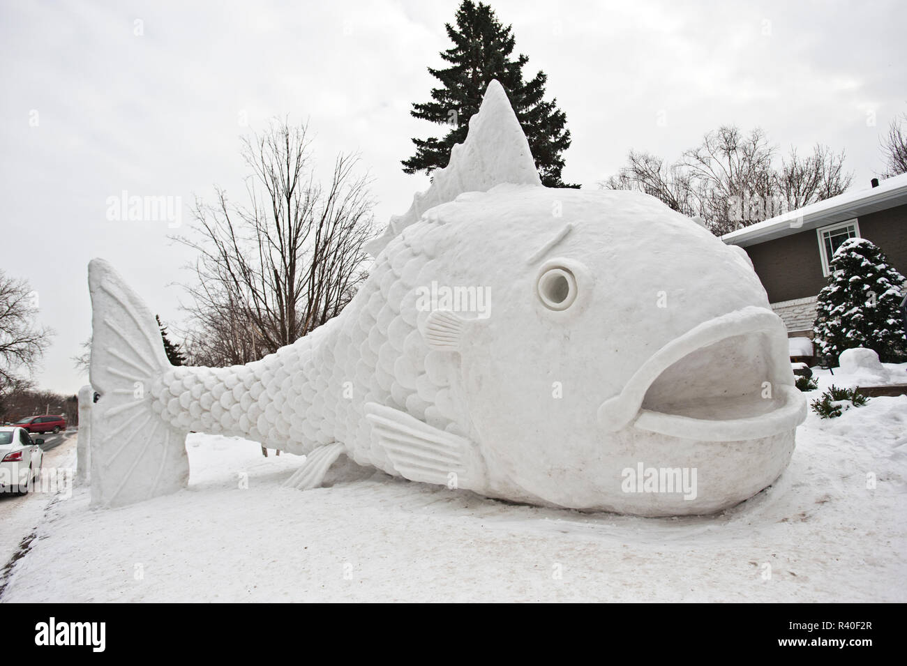 Bartz brothers fish snow sculpture