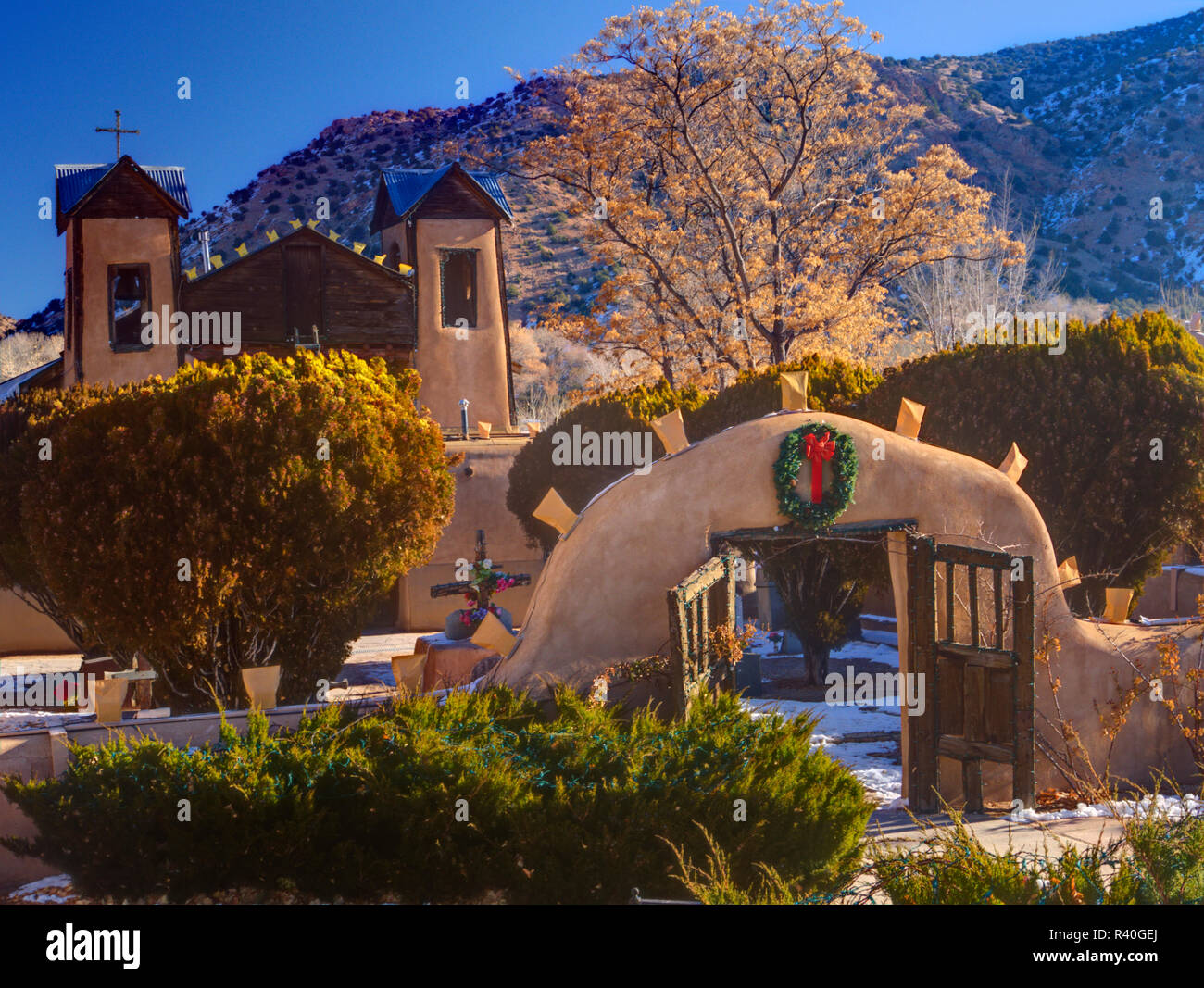 USA, New Mexico, El Santuario de Chimayo Church, near Taos Stock Photo