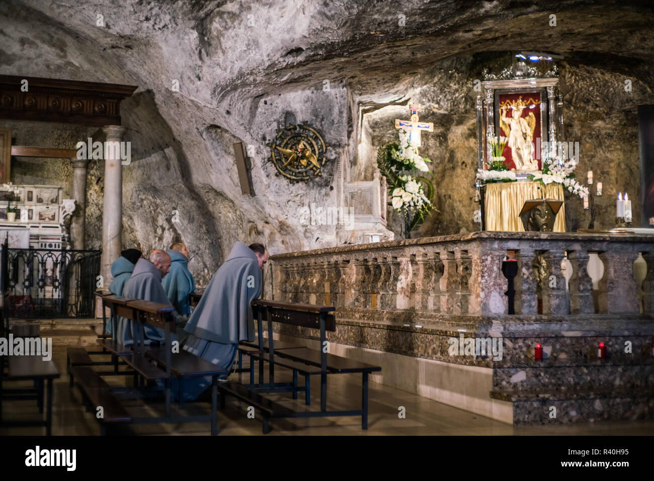 Interior of the Santuario di San Michele Arcangelo, Monte Sant'Angelo ...