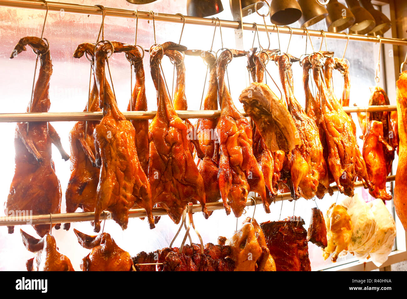 Flushing, Queens, NY. Chinatown, Roast Peking duck Stock Photo - Alamy