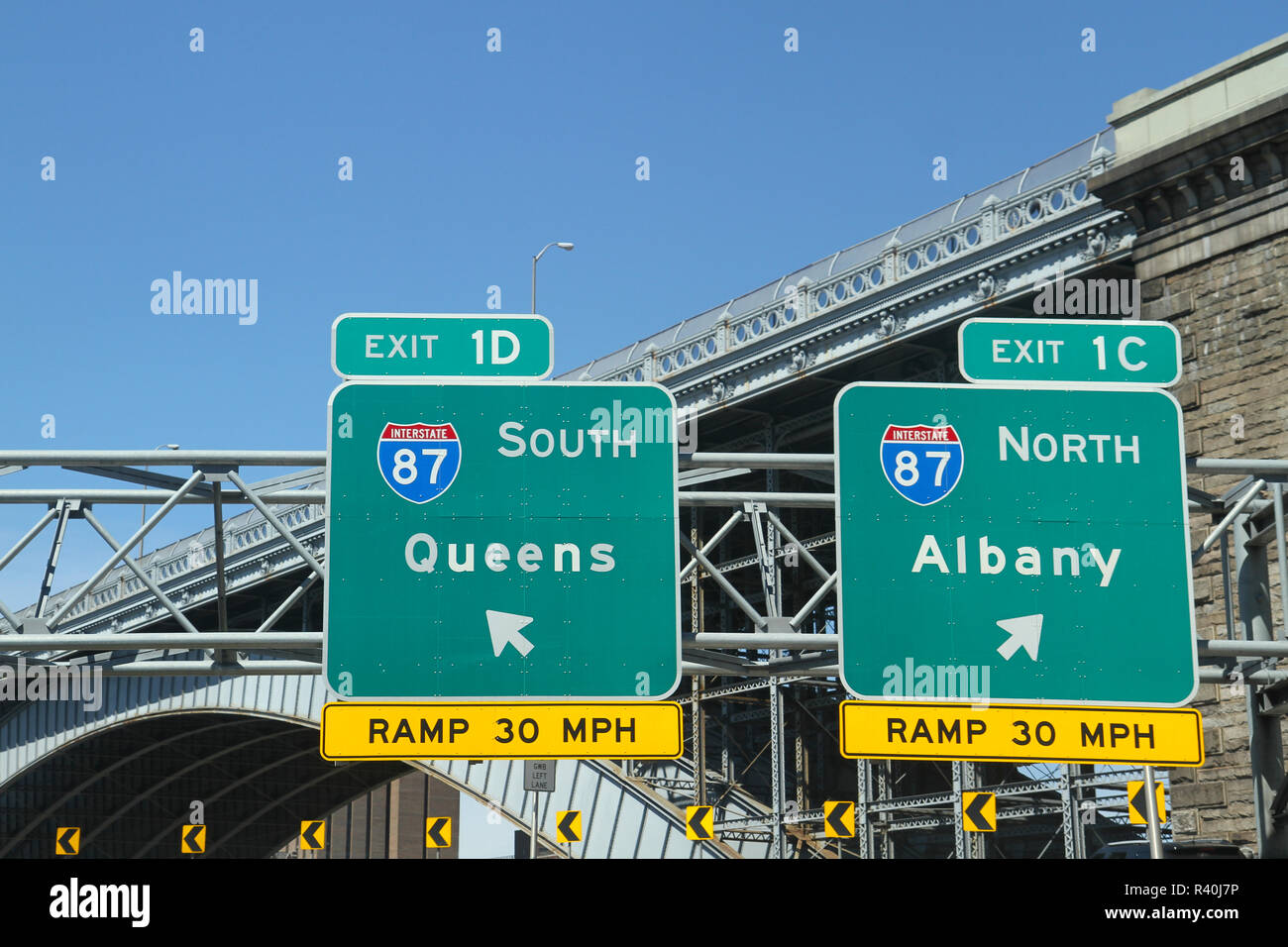 Road signs near New York City, USA Stock Photo Alamy