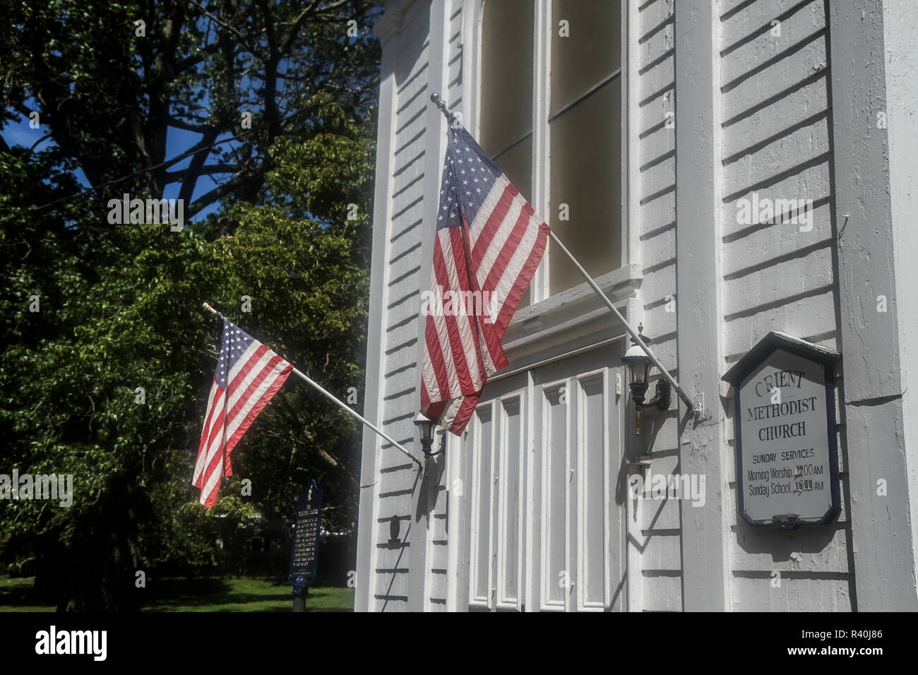 Orient Methodist Church, Orient, Long Island, New York, Usa Stock Photo