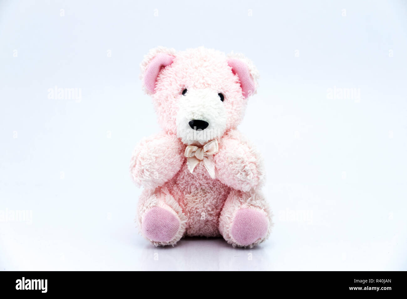 Pink teddy bear isolated on white background Stock Photo - Alamy