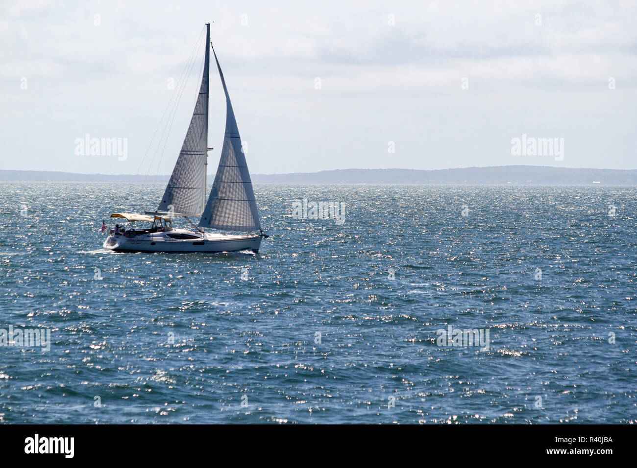 Sailboat, Long Island Sound, Usa Stock Photo Alamy