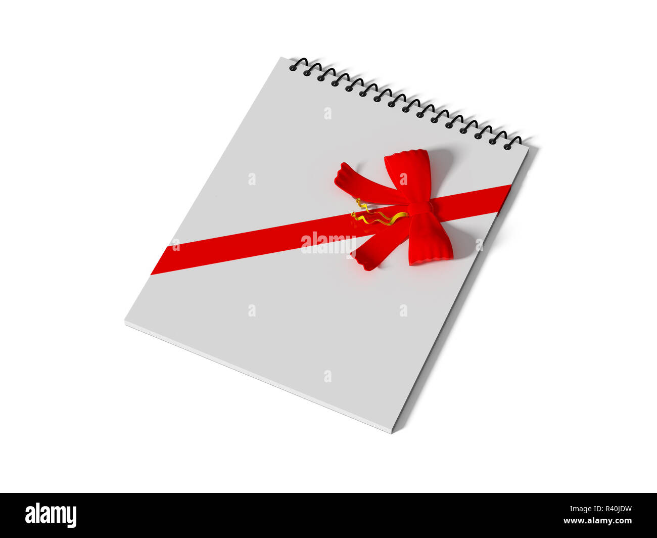 Note paper wrapped with color ribbon Stock Photo - Alamy