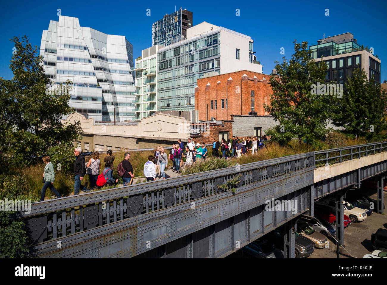 USA, New York City, Lower Manhattan, High Line park Stock Photo