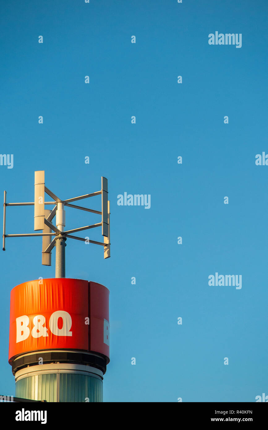 B&Q Extra superstore in New Malden has the largest wind turbine on a