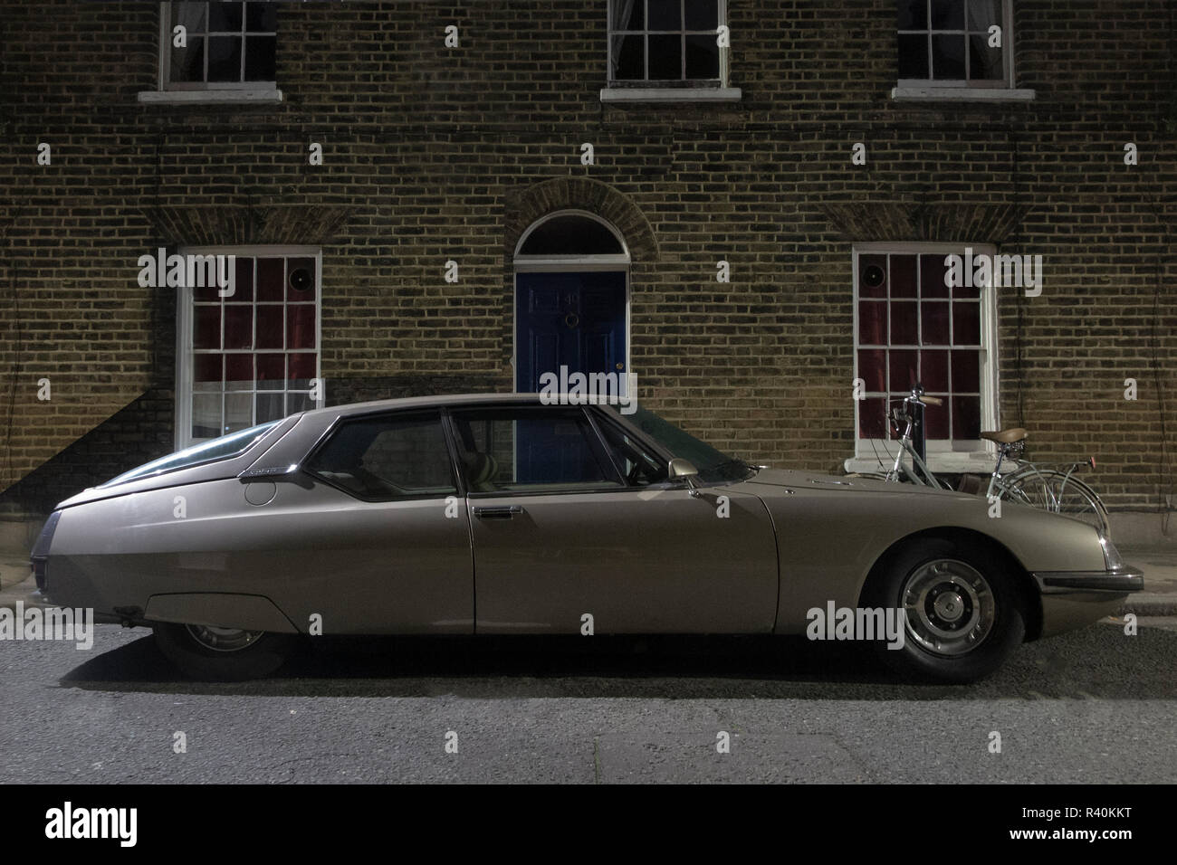 A vintage Citroen SM outside a house in a street in London Stock Photo