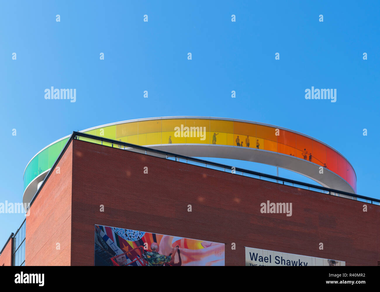 ARoS Aarhus Kunstmuseum, a major art museum in Aarhus, Denmark, with Your Rainbow Panorama on the roof Stock Photo