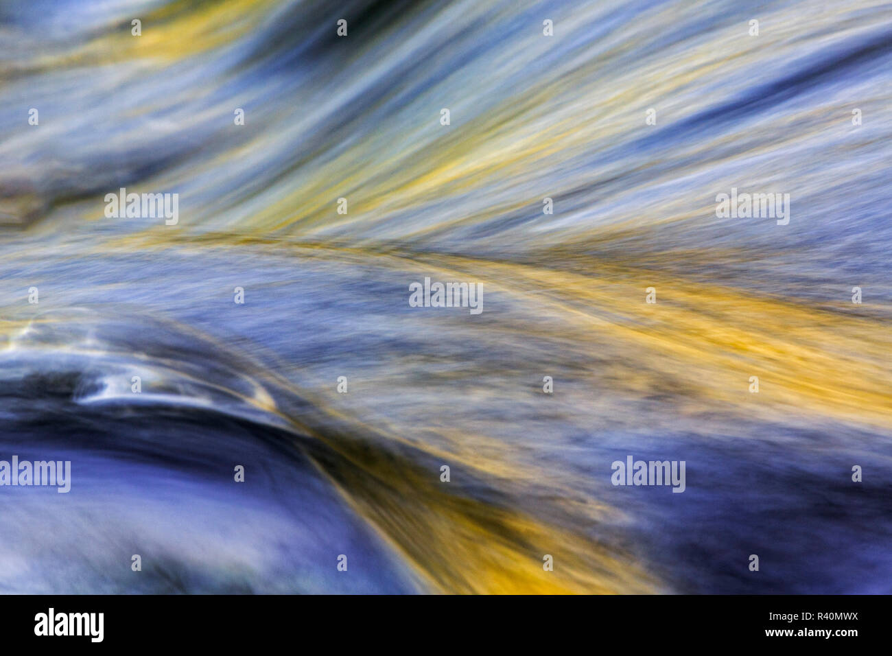 Abstract pattern in flowing stream, Greenbrier, Great Smoky Mountains National Park, Tennessee Stock Photo